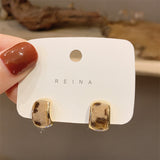 S925 Silver Needle Geometric Simple Leopard Earrings