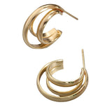 S925 simple C-shaped hollow earrings
