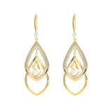Metal rhinestone opal earrings