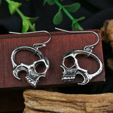 Horrible funny skull Halloween earrings