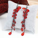 fringed bridal long geometric earrings