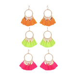 Circled tassel earrings