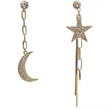 the myth of the moon stars S925 silver needle earrings