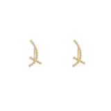 S925 Silver Needle Small Delicate Cross Earrings