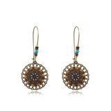 Round openwork bohemian earrings