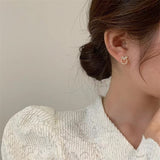 S925 silver needle love micro-set sweet fashion earrings
