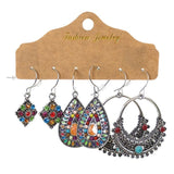 Geometric tassel flower shell earrings
