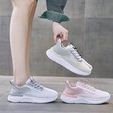 2025  ins Korean version of flying woven women's shoes  summer new student sports shoes women's breathable fitness running casual shoes 283