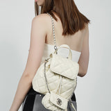 Xiaoxiangfeng rhombus backpack leather fashion versatile chain women's bag