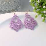 Multi-color leaf-shaped hollow earrings