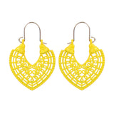 Fashion heart-shaped color hollow earrings