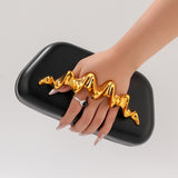 women's  new shoulder oblique span bag, special-shaped PU wrist bag, fashion wedding dinner clutch bag