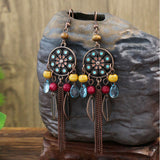 Bohemian long tassel earrings