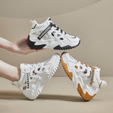 2025  Korean version of the new dad shoes women  summer hollow breathable student sports shoes casual shoes thick sole heightening Z307