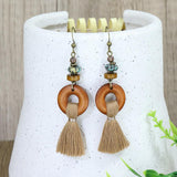Vintage tassel round water drop exaggerated earrings