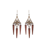 National Geometric Round Wooden Bead Earrings
