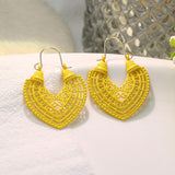 Fashion heart-shaped color hollow earrings