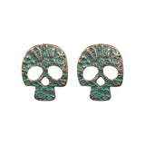Horrible funny skull Halloween earrings