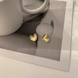 S925 silver needle love retro earrings hip-hop irregular small earrings