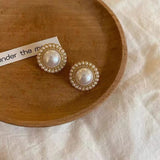 S925 silver needle high-grade vintage pearl earrings