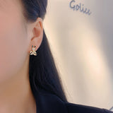 Black and white small exquisite lovely rabbit earrings