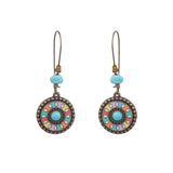 Geometric retro tassel openwork earrings