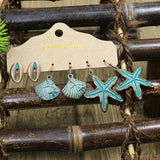 Ocean wind holiday starfish shell creative personality simple earrings