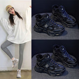 Fleece high-top dad shoes women's popular winter new Korean version warm sports shoes student ins cotton shoes K819-5