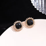 S925 silver needle simple geometric square earrings