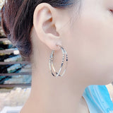 S925 silver needle square geometric earrings