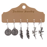 Water drop round drip oil fringed earrings