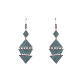 Geometric retro tassel openwork earrings