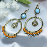 Geometric water drop shell earrings