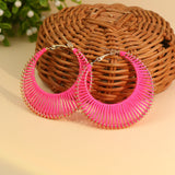 Metal hoop double C earrings