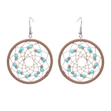 Hoop mesh turquoise earrings