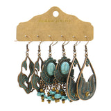 Tassel round hollow leaf earrings