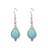 Turquoise earrings with wind flowers and water drops