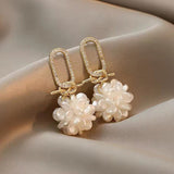 S925 Silver Needle Garden Shell Petal Earrings