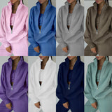 MOMENTLOVER 2025 New autumn 2025 women's clothing  two-piece sweater fleece sports street casual fashion suit women