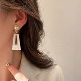 Trapezoidal design acrylic geometric earrings