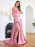 long dresses Skinny suspenders Sexy backless dresses High split dance host dresses