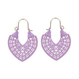 Fashion heart-shaped color hollow earrings