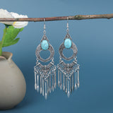 Flower tassel temperament earrings