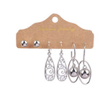 Retro alloy drop pink tassel earrings