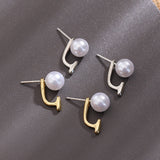 S925 silver needle simple pearl earrings