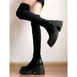 2025  Long knee boots children's popular new popular thick-soled high tube thin boots spring and autumn single boots do not drop the boots