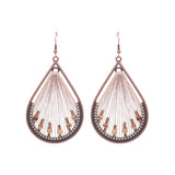 Female retro drop national wooden earrings