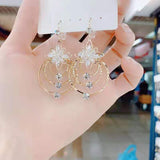 Geometric crystal glass earrings