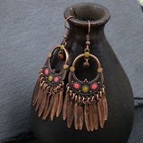 Vintage long point drill tassel earrings
