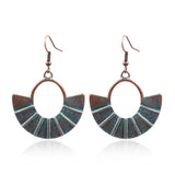 Geometric alloy retro earrings